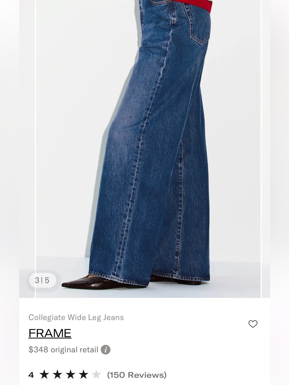 💙NWOT Frame The Collegiate Super high rise wide leg Lightweight Stretch Jeans💙